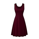ERNUMK DressesCottonTailoring SupermarktMädchenkleider (Weinrot, XXXL)