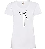 Klimmzug am Windrad Frauen Lady-Fit T-Shirt Weiß XXL