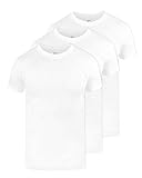 Snocks Unterhemd Herren Round-Neck Baumwolle 3 Paar Weiß Größe XL Herren Unterhemd Weiss X-Large Unterhemden Herren Lang Unterziehshirt Herren Unterhemden Kurzarm Unterhemd Herren U