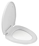 Toilettensitz U- förmige/ V- förmige wasserdichte antibakterielle Tropfen Toilettenbrett, home altmodische gepolsterte WC- Abdeckung- weiße ovale Toilettensitz Holz WC- Sitz Universal WC-Sitz M