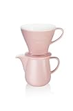 Melitta 6768457 Pour Over Set Rose (Kaffeefilter 1x4 + Porzellan Kaffeekanne 0,6 l) Classic E