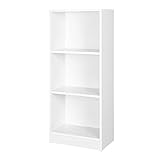 VASAGLE Bücherregal mit 3 Fächer, verstellbare Einlegeböden, Weißes Regal, Aktenregal für Wohnzimmer, Kinderzimmer und Heimbüro, 40 x 93 x 24 cm (B x H x T) LBC103W