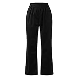 Cordhose Herren Retro High Waist Straight Hose Regular Fit Chino Hosen Elastischer Bund Lange Trousers Einfarbig Freizeithose Heimhose Streetw