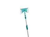 Leifheit Badwischer Bath Cleaner micro duo Telescope 125cm mit 360°-Drehgelenk, Fliesenwischer ideal für Armaturen, von 80 bis 125cm ausziehbarer Fliesenreiniger, mit Mikrofaser Bezug und Click-Sy