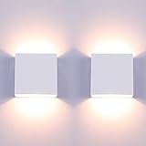 Glighone LED Wandleuchten Indoor, 2Pcs LED Wandleuchte Up Down 6W Modern Wandlampe LED Wandleuchte Innen Leuchten für Wohnzimmer, Schlafzimmer, Flur, Balkon, Treppenhaus - Warmweiß