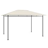 Susany Pavilion Partyzelt Gartenpavillon Gartenzelt Bierzelt Festzelt Sonnenschutz 4x3x2,7 m Taupe 180 g/m²