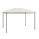 Susany Pavilion Partyzelt Gartenpavillon Gartenzelt Bierzelt Festzelt Sonnenschutz 4x3x2,7 m Taupe 180 g/m²