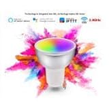 MOZUN GU10 5 W Smart WiFi LED-Glühbirne, Fernbedienung, Sprachsteuerung, RGBCW, verstellbares Farbwechsel-Licht, kompatibel mit Alexa Google Home, kein Hub