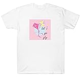 Kites Let Go Fly Wind T-Shirt Unisex for Women and Men, 100% Cotton, M, W