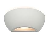 Lindby Gips Wandlampe weiß, bemalbar| indirektes Licht | Wandleuchte Gips 1 flammig für Wohnzimmer, Esszimmer, Küche, Flur | Gipsleuchte Wand innen | IP20
