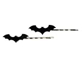 Miniblings 2er Set Fledermaus Haarklammer Halloween Flughund Fledertier Bat Comic Superheld Acrylglas gelasert Fasching Vampir schwarz Haarspange Haarschmuck Haarclips Handmade Haarclips Haark