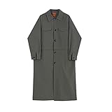 FCYIXIA Herren tragen mittellang Trenchmantel abnehmbare Herbst Revers beiläufige lose große Größe einzelner breasted Windjacke (Color : A, Size : XLcode)