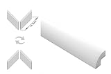 Zierleisten Sparpaket E-1-NK | inkl. vorgefertigte Ecken | leicht und stabil | extrudiertes Styropor | Stuckprofile | modern weiß | dekorativ | XPS | 22 x 22 mm | 20 Meter + 4 Eck
