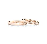 KnSam Ring, Ringe Paar Rosegold Elegant 18 K Gold 750 Damen Ring Weissgold Ringe Gold Für Damen Mit Diamant Ringe Paarpreis Kostenlos G