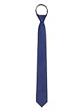 WANYING Reißverschluss Krawatte 6cm Schmalen Krawatte für Herren Vorgebunden Security Sicherheits Krawatte Casual Business Länge 48cm - Einfarbig Dunkelb