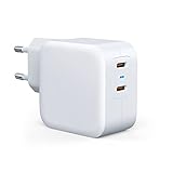 40W USB C Ladegerät - Dual USB C Netzteil,Schnellladegerät,Fast Charger PD&QC3.0 Wandladegerät, kompatibel mit iPhone 13/13Pro/13 Pro Max/12/11/SE 2020,Google Pixel 5