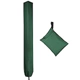 PATIO PLUS Schutzhülle für Wäschespinne, Wasserdicht Schutzhülle für Ampelschirme mit hochdichter Oxford PVC-Beschichtung mit Reißverschluss 600D, Grün 16x16x165