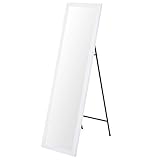Home & Styling Standspiegel mit Metallständer, 36xH126cm, Weiß - Ganzkörperspiegel Ankleidespiegel Garderobenspieg
