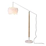 HCYY LED Stehleuchten Wohnzimmer Modern, E27 Stehleuchte mit Feder Lampenschirm und Metallsockel Stehleuchte für Schlafzimmer Büro Arb
