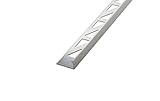 Dalsys Fliesenschiene Winkelprofil L-Profil Aluminium (eloxiert) Fliesenprofil Höhe 10mm, Länge 250cm Chrom g