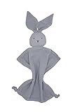 Kuleo Schnuffeltuch / Kuscheltuch Hase Grau aus Baumwolle (Bio)