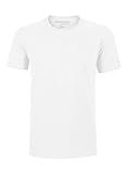 YTWOO Herren Basic Premium T-Shirt Rundausschnitt (200g/m2) Bio-Baumwolle Schwarz und Navy nachhaltige und Faire Mode Organic Cotton, (M, Weiß)