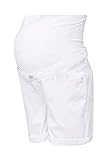 ESPRIT Maternity Damen Bermuda Denim OTB boyfrnd Umstandsshorts, Weiß (White 100), (Herstellergröße: 44)
