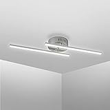 Bojim LED Deckenleuchte 2-flammig, 4000K Naturweiß, LED Platine, 12W 220V IP20 1200lm Moderne Gerade Deckenlampe für Wohnzimmer Schlafzimmer Esszimmer Küche, Aluminium Gebü