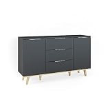 Vicco Sideboard Kommode Wohnwand Neptune Anthrazit Eiche Ablage Türe Schub
