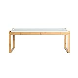 Lastdeco Dekorativer Beistelltisch aus Bambus, für Wohnzimmer, Sofa, Couchtisch, moderner Couchtisch, nordischer Stil, Weiß, 86 x 45 x 32