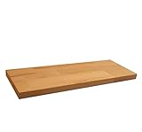 WAND HOLZ® Schweberegal aus Massivholz Kernbuche, Wandregal Holz, Wandboard Holz (50 x 16 x 2cm, Buche Natur)