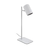 EGLO LED Tischlampe Ceppino, 1 flammige Schreibtischlampe modern, minimalistisch, Tischleuchte aus Metall, Bürolampe in Weiß, Lampe mit Schalter, GU10 Fassung