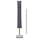 Sekey Sonnenschirm Schutzhülle mit Stab, Abdeckhauben für Ø 300 cm Gartenschirm mit Belüftungsöffnungen, Abdeckung für Marktschirm / Balkonschirm, 100% Polyester, wasserdicht, Dunkelg