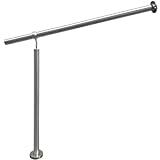 Edelstahl Eingangsgeländer mit Wandanschluss Handlauf rostfrei V2A Innen Außen Wandhandlauf Treppengeländer, Geländerhöhe 1000 mm (Handlauflänge 1300 mm)