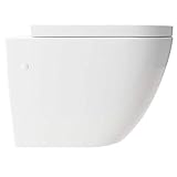KERABAD Design Wand-WC Hänge-WC Toilette WC-Schüssel inkl. WC-Sitz mit Absenkautomatik Kurze Ausführung 48cm Spülrandlos KB76-1-M R