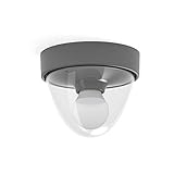 Kleine Deckenlampe Bad Ø18cm rund Grau IP44 E27 Deckenleuchte Badlampe B