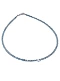 Edelstein Collier aquamarin 2-3mm Edelsteinperlen, Sterlingsilber Zwischenteile und Silberverschluss, 43cm lang