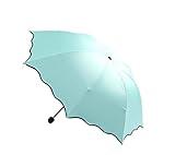 LULUDADA Wasserblühender Regenschirm, bedruckt, Sonnenschirm, Regen und Sonne, Doppelzweck-Vinyl-Schirm, Sonnenschirm, S