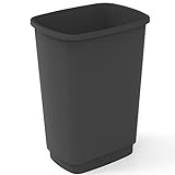 Rotho Basic Papierkorb, Kunststoff (PP) BPA-frei, schwarz, 25l, (32,2 x 24,2 x 44,7 cm)