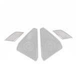 AirAir Edelstahl Fronttür Lautsprecher Dekoration Abdeckung Sound Dekoration Rahmen Fit for Peugeot 308,2018 2019 2020 Autozubehör (Color Name : 4PCS Silver)