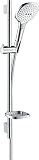 hansgrohe Raindance Select E 120 Duschset 0,65m, 3 Strahlarten, mit Seifenablage, Weiß/C