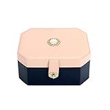 DALIZHAI777 SchmuckkäStchen Schmuckschatulle Leder Doppelschmuck Box Aufbewahrungsbox Eingebaut Blocken Ring Ohrring Halskette Armbanduhr Aufbewahrungsbox 9.44 Zoll Schmuckkasten (Color : B)