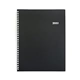 WallDeca Terminkalender 2022 – Jahresplaner, Wochen- und Monatsplaner, Jan – Dez 2022, 21,6 x 27,9 cm, flexibler Einband, 7 - 19 Uhr, Notizseiten, Doppeldrahtbindung