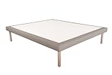 EVERGREENWEB – Gepolstertes Bettgestell 160 x 200 cm, Doppelbett mit Bezug aus wasserabweisendem Stoff, Taubengrau, orthopädisches Bett, Plattform für Matratze, Höhe 35