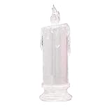 Tatoonly Flammenloses LED-Licht, Kerze, elektronische Lampe mit Sockel, transparente Schale, flackerndes Teelicht, Weihnachten, Veranstaltung, Party, Heimdek