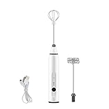 Schneebesen Electric Eggs mit 3 Geschwindigkeiten USB Wiederaufladbare Handheld-Lebensmittel-Mixer Küchenwerkzeuge RüHrbesen (Color : White)