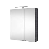 Spiegelschrank Badezimmer mit LED Beleuchtung 60 cm (Anthrazit)