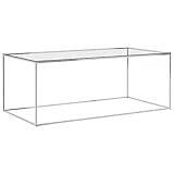 vidaXL Couchtisch Wohnzimmertisch Kaffeetisch Glastisch Beistelltisch Sofatisch Teetisch Telefontisch Tisch Silbern 120x60x45cm Edelstahl G
