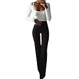 BaZhaHei Mode Damen Elastisch Lose Solid Elasticity Schlaghosen Leggings Freizeithose Jogginghose Weich und Bequem Yogahosen Sporthose für Yoga-Training mit T