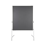 Certeo | Moderationstafel Professional | doppelseitig | Filz | grau | BxH 120 x 150 cm | Aluminiumgestell Filzoberfläche Strapazierfähig